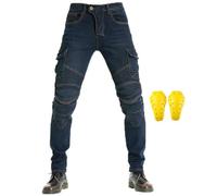 GEBIN Hombres Pantalones de Motociclismo para Pantalones de Carreras de Motocross, Jeans de Moto, Motorcycle Biker Pants, Equipo de Protección (Azul,3XL)