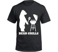 geboan Bear Grills T Shirt BBQ Barbecue TV Program Gift Hipster Swag Funny Top Black