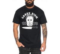 geboan Carve Diem Michael Horror Voorhees Nightmare T-Shirt Mens Unisex Black Tees