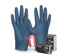 Gebol Blue Nitril Comfort - Guantes desechables (100 unidades, talla L (Gr 9), de alta calidad, extrafinos, resistentes al agua, protección química, alta resistencia, para hombre, color azul oscuro