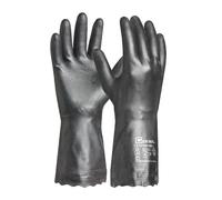Gebol Carostar - 1 par de guantes de trabajo para hombre, guantes de goma con protección química, guantes de limpieza con algodón y patrón de gofres, resistentes al ácido y al aceite, talla XL (talla