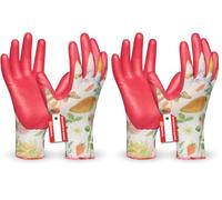 Gebol Gardeluxe Bee-friendly Flower & Fruit - Guantes de jardinería para mujer, diseño de abejas, edición limitada, con revestimiento muy suave y ajuste cómodo, talla M, color rosa y multicolor