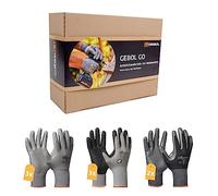 Gebol GO Juego de 8 pares de guantes de trabajo, tamaño XL (talla 10)