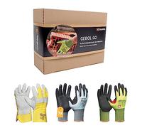 Gebol GO Juego de guantes de trabajo para construcción de casas, talla XXL (talla 11), equipo para constructores y renovadores, regalo para inauguración de la pala, para hombres, 5 pares