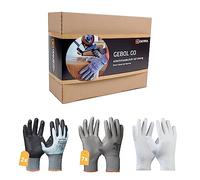Gebol GO Juego de guantes de trabajo para mudanza, talla L, talla 9, mezcla de guantes para ayudante, con función táctil o para evitar huellas dactilares, para hombre, 10 pares