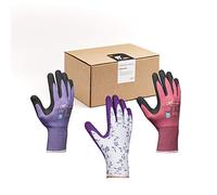 Gebol GOO - Guantes de trabajo con guantes de nitrilo transpirables, guantes de jardín, guantes de látex, guantes de montaje y gafas de protección, para mujer, talla M (8) | 8 pares