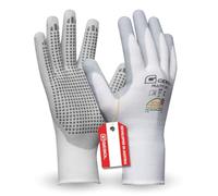 Gebol Guantes de nitrilo blancos Multi Flex, guantes de trabajo con puntos, dermatológicamente probados, para hombre, talla XL (10), color blanco, 1 par