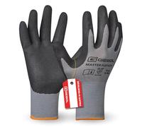 Gebol Guantes de trabajo con revestimiento de nitrilo para un agarre seguro, talla XL (Gr 10), color gris, 1 par