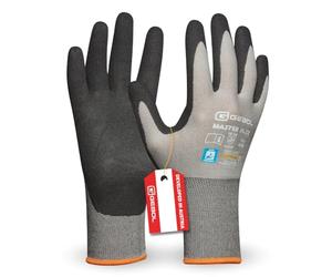 Gebol Guantes de trabajo de nailon para uso universal, dermatológicamente probados, talla M (Gr 8), color gris, Master Flex L, 1 par