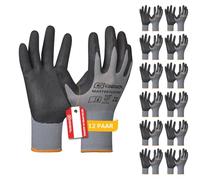 Gebol Master Flex Eco - Guantes de trabajo para taller y jardín (12 pares, transpirables, con protección contra el aceite y la humedad, talla 11)