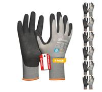 Gebol Master Flex Guantes de trabajo para uso universal | Guantes de nitrilo dermatológicamente probados | Para Hombre | Talla L (Gr 9) | Gris | 6 pares Multipack