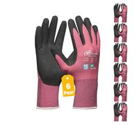 Gebol Master Flex Lady - 6 pares de guantes de trabajo para mujer, con revestimiento de nitrilo y agarre fuerte, dermatológicamente testados, ideales para trabajos de precisión, talla M (talla 8