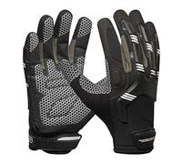 Gebol Master Impact | Guantes de trabajo y guantes deportivos con acolchado y agarre | Guantes protectores transpirables con cierre de velcro | Para hombre y mujer | Talla L (Gr 9) | Negro | 1 par