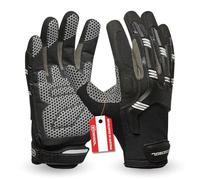 Gebol Master Impact | Guantes de trabajo y guantes deportivos con acolchado y agarre | Guantes protectores transpirables con cierre de velcro | Para hombre y mujer | Talla L (Gr 9) | Negro | 1 par