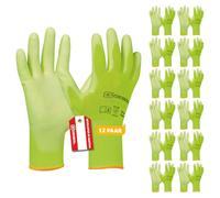 Gebol Micro Flex - Guantes de trabajo para una sensación delicada, guantes de protección para hombre y mujer, talla M (Gr 8), 12 pares
