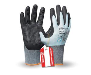 Gebol Multi Flex Cool & Touch | Talla XL (Gr 10) | Guantes de trabajo refrigerantes contra el sudor | adecuados para pantalla táctil | con puntos | para hombre | azul hielo | 1 par