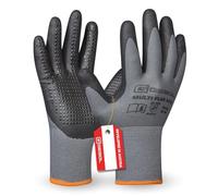 Gebol Multi Flex Eco | Guantes de trabajo con puntos | Guantes de nitrilo para un agarre seguro | Para Hombre | Talla L (Gr 9) | Gris | 1 par