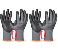 Gebol Multi Flex Eco | Guantes de trabajo con puntos | Guantes de nitrilo para un agarre seguro | Para Hombre | Talla L (Gr 9) | Gris | 1 par (Paquete de 2)