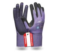 Gebol Multi Flex Lady | Guantes de trabajo con revestimiento de nitrilo y puntos | Guantes de nitrilo dermatológicamente probados | Guantes de jardinería con agarre para mujer | Talla M (Gr 8) |