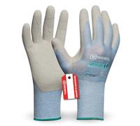 Gebol Upcycled Sensitive - Guantes de trabajo sostenibles de plástico reciclado, tacto superior, con revestimiento de caucho natural, para mujer, talla S (Gr 7), color azul claro, 1 par