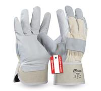 Gebol Worker Guantes de trabajo resistentes de piel para hombre, talla XL (10,5), color blanco, 1 par