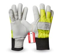 Gebol Worker Pro Thermo Comfort - Guantes de trabajo de piel con forro aislante para el frío para el invierno, guantes de protección impermeables para hombre, talla XXL (Gr 11), color amarillo, negro