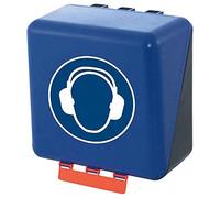 GEBRA Caja de almacenamiento Secu-Midi 236 x 225 x 125 mm, protección auditiva, recipiente con símbolo de precepto, plástico ABS, color azul