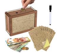 Gebrazy Hucha de Madera, Alcancía de Madera con Números y Objetivo de Ahorro para Ayudar a los Niños a Desarrollar el Hábito del Ahorro (€500, €1.000, €2.000, €3.000, €5.000, €10.000).