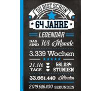 Geburtstag 64 Jahre Mann: Notizbuch A5 liniert cooles Geburtstag Geschenk zum 64. Geb Buch für Notizen Geschenkidee für Erwachsene lustiges Geburtstagsgeschenk für 64 Jährige HAPPY BIRTHDAY 64th