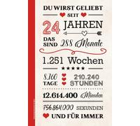 Geburtstag Geschenk 24 Jahre: Schönes Notizbuch A5 liniert ein Geburtstagsgeschenk für Frauen zum 24. Geb die Geschenkidee für vierundzwanzig Jährige eine Kleinigkeit zum Jahrestag, Happy Birthday