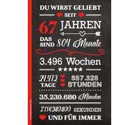 Geburtstag Geschenk 67 Jahre: Notizbuch liniert schönes Geburtstaggeschenk zum 67. Geb Buch für Notizen Geschenkidee für Frauen Notizheft A5 zur Geburtstagsfeier für 67 Jährige HAPPY BIRTHDAY 67th