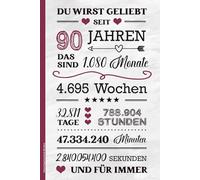 Geburtstag Geschenk 90 Jahre: Notizbuch A5 liniert schönes Geburtstagsgeschenk zum 90. Geb Notiz Buch Geschenkidee Frauen Notizheft zur Geburtstagsfeier für 90 Jährige ALLES GUTE ZUM NEUNZIGSTEN