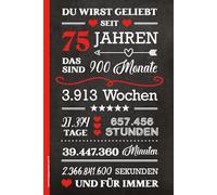 Geburtstagsgeschenk zum 75: Notizbuch A5 liniert schönes Geburtstag Geschenk zum 75. Geb Buch für Notizen Geschenkidee für Erwachsene zur Geburtstagsfeier für 75 Jährige HAPPY BIRTHDAY 75th