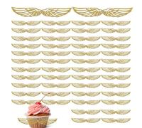 Geburtstagskuchen Dekoration - Glitzer Flügel Deko Zubehör,50 Stücke Papier Bastelset Für Tisch Mousse Theme Tanz Bäckerei Pudding Hochzeit Restaurant