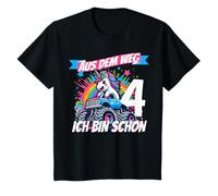 Geburtstagsshirt Mädchen 4 años alt Einhorn Monster Truck Camiseta
