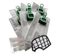 Gecasa, 6 bolsas con 6 ambientadores y filtro de rejilla compatible con Vorwerk Folletto VK140, VK150 FP140 (6 bolsas, 6 ambientadores y filtro de rejilla)
