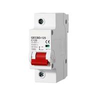 GECBD-125 Disyuntor En Miniatura De CC 1P 80A 100A 125A, Curva C Unipolar 10kA, Montaje Carril DIN 35 Mm Para Caja Combinadora Fotovoltaica Y Distribución(100A)