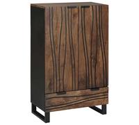 Gecheer Armario Alto de Nogal Moderno con 2 Puertas - Estilo y Orden para Sala de Estar u Oficina Modelo LYKLYD-4018038ES