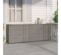 Gecheer Armario de almacenaje de jardín ratán PE Gris 198x55,5x80 cm,Muebles de Salón de Jardín,Conjuntos Muebles Terraza Jardin Exterior,Sofa de Patio,Type 1