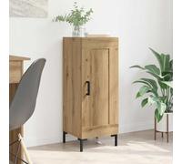 Gecheer Armario Lateral Madera Ingeniería Minimalista - Estilo Moderno con Patas Hierro, Almacenaje para Sala y Comedor, Acabado Roble Artesanal, Fácil Limpieza Modelo YHSQY-881652ES