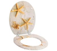 Gecheer Asiento de Inodoro con Diseño de Estrella de Mar, MDF Duradero, Ajustable 12-20 cm, para Baños Modernos Modelo YJXLRZJ-140805ES