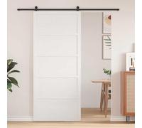 Gecheer Barn Door White 100x208 cm Solid Wood Pine Modelo LYKQY-870405ES