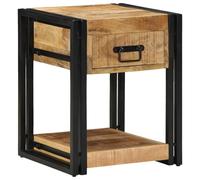 Gecheer Bedside Cabinet 40x40x50 cm Solid Rough Wood Mango
