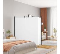 Gecheer Biombo Divisor de 2 Paneles de Tela Blanco 348x180 cm