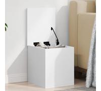 Gecheer Caja de almacenaje Madera de ingeniería Blanco 30x35x35 cm,Baul Almacenaje Dormitorio,Banco de Almacenaje,Mueble Almacenaje Juguetes Infantil