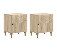 Gecheer Cajonera de Noche Moderna, Estilosa, para Dormitorio, Roble Sonoma, Madera de Ingeniería, 43 x 34,5 x 50 cm, Amplio Almacenamiento, Sólo para Uso en Interiores, for Decorac