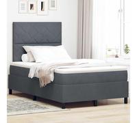 Gecheer Cama Box Spring con colchón Terciopelo Gris Oscuro 120x200 cm Modelo LYKLYD-3339891ES