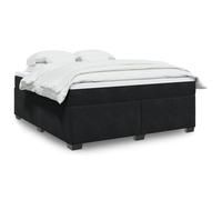 Gecheer Cama Box Spring con colchón Terciopelo Negro 180x200 cm,Cama Compacta Mueble Dormitorio Habitación Interior