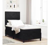 Gecheer Cama con somier con colchón Negro 100x200 cm Terciopelo,Estructura de Cama Somier Marco de la Cama Mueble Dormitorio Habitación Interior