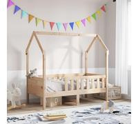 Gecheer Cama Infantil de Madera, diseño casa, Seguro con barandillas, Espacio almacenaje, Techo Abierto DIY. Ideal para niños +4 años, fomenta Juego imaginativo y sueño Tranquilo.